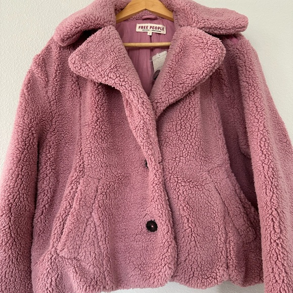 Free People Joplin Cozy Jacket Smoked Pink - Picture 3 of 7